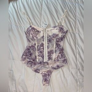 Free people intimately free floral bodysuit purple